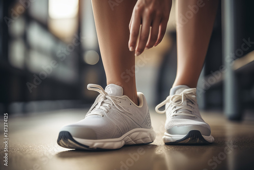 Ready to Run  Tying Laces on White Sneakers for Fitness Success