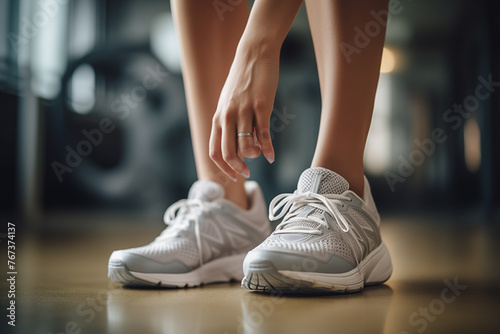 Ready to Run: Tying Laces on White Sneakers for Fitness Success