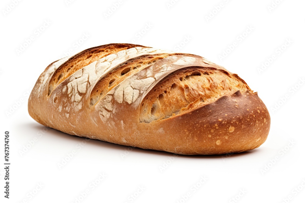 Loaf of bread isolated on white background.