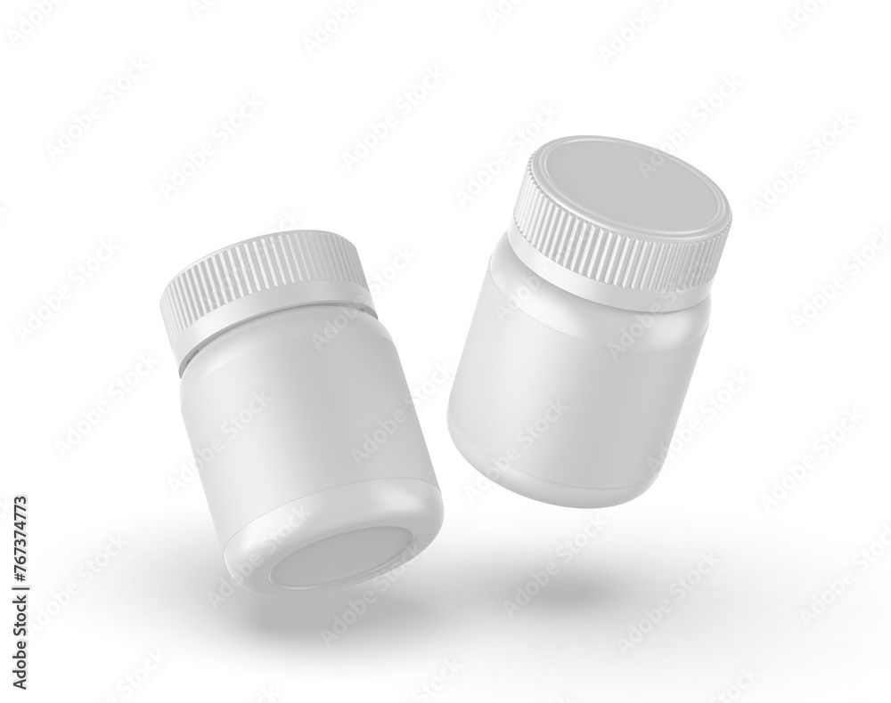 Blank plastic pill container template. 3d illustration. Blank plastic pill container template. 3d illustration.