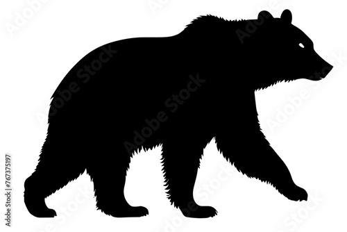 Bear wild animal silhouettes on the white background. Grizzly bear, polar bear, California bear silhouette, flat vector icon for animal wildlife apps and websites	 photo