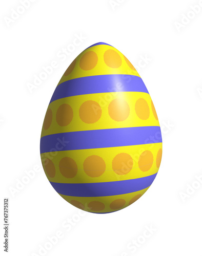 Easter egg with blue and yellow color