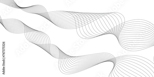 vector background abstraction black waves on a white background thin lines