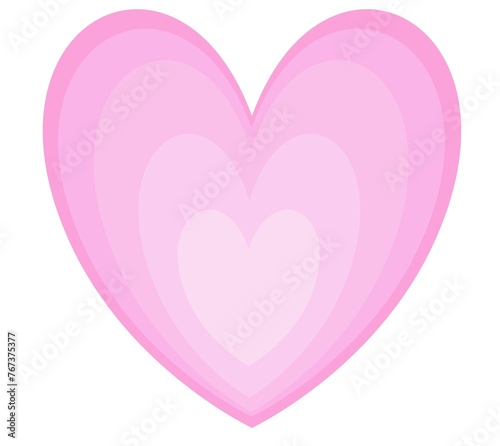 Pink cute heart on a white background 