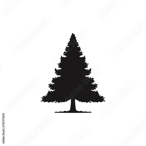 silhouette of pine tree
