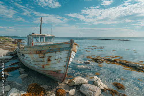 Boat on Rocky Beach