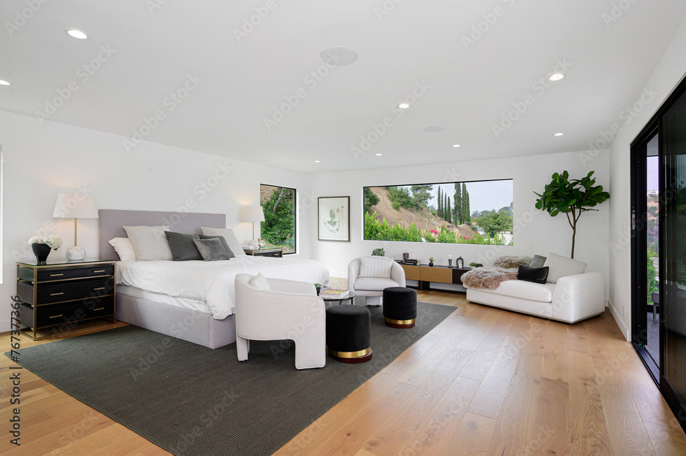 Fototapeta premium Interior shot of a bedroom of a luxury home
