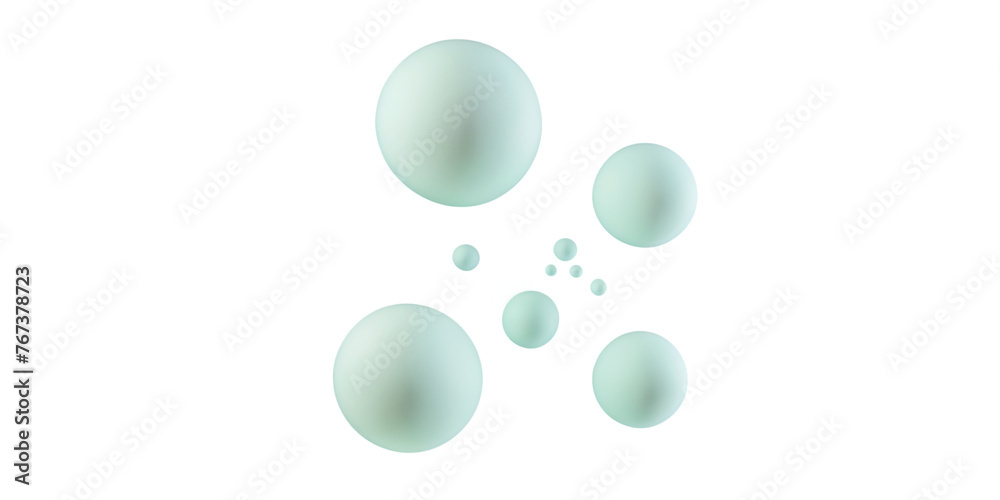 A series of levitating Transparent Background Images 