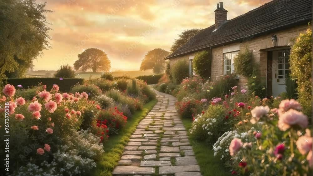 old house in the garden, background, 4k, animation video,Seamless looping, footage, generative ai old house in the garden, background, 4k, animation video,Seamless looping, footage, generative ai