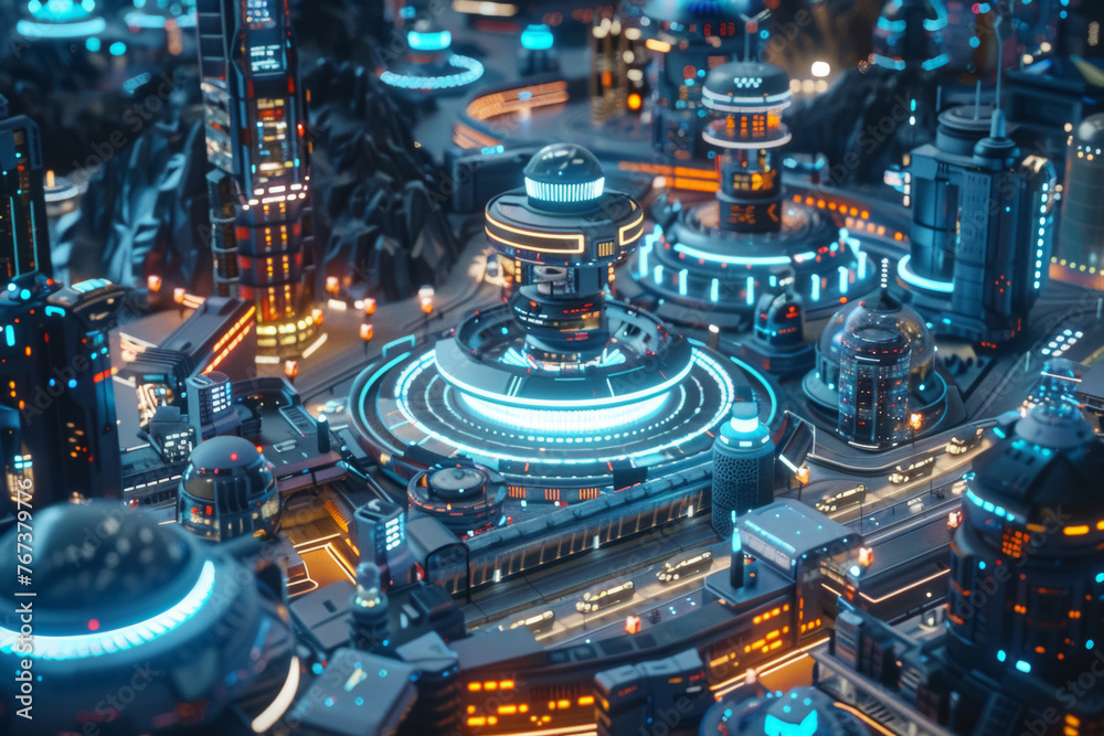 Futuristic AI-Enhanced Cityscape