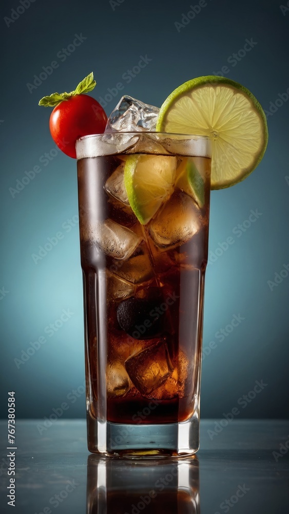 Cuba Libre Cocktail at the beach bar. Cuba Libre Cocktail at the beach bar.