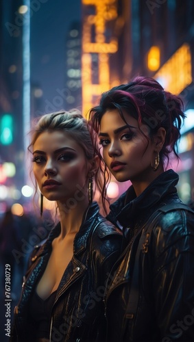 Cyber punk styles and two women