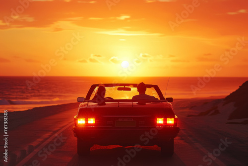 Family Sunset Drive Adventure © spyrakot