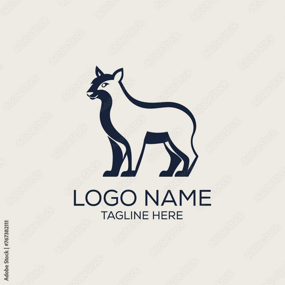 Abstract minimalist animal logo for e-commerce website business or brand company