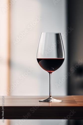 A Perfect Glass of Red Wine on a Wooden Table