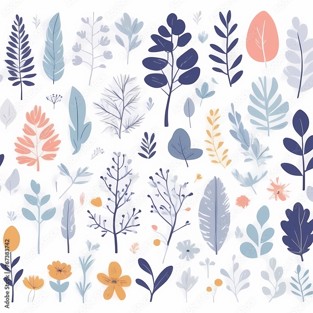 A collection of seamless pattern, colorful abstract plants and flowers. Hand drawn Collection of leaves and flowers. A close up of a pattern of flowers and leaves.
A collection of seamless pattern, colorful abstract plants and flowers. Hand drawn Collection of leaves and flowers. A close up of a pattern of flowers and leaves.