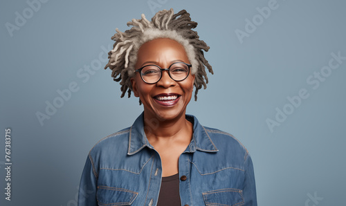 Radiant Joy: Stylish Senior Woman with a Contagious Smile