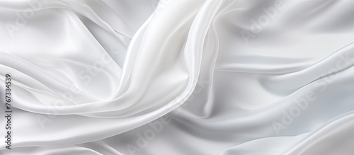 An image showcasing a white silk fabric up close, highlighting its incredibly soft texture