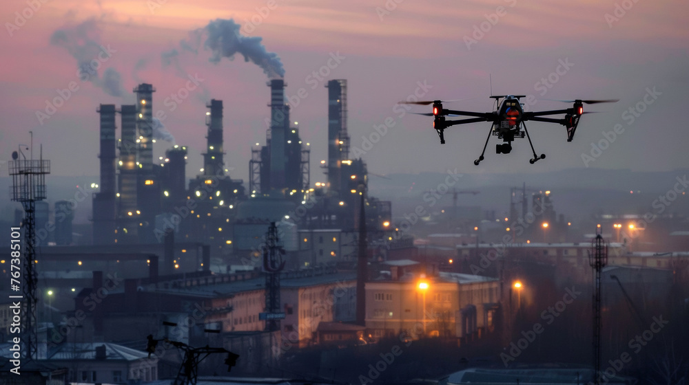 A drone is attacking oil refineries and gas plants. Damage to critical infrastructure.