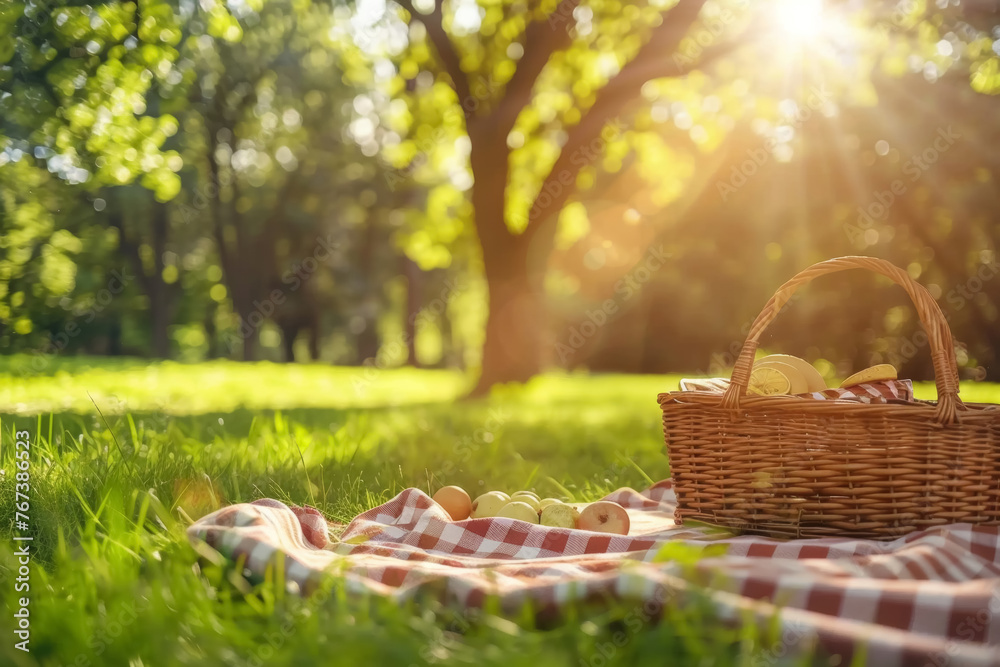 Sunlit Park Picnic Scene Sunlit Park Picnic Scene