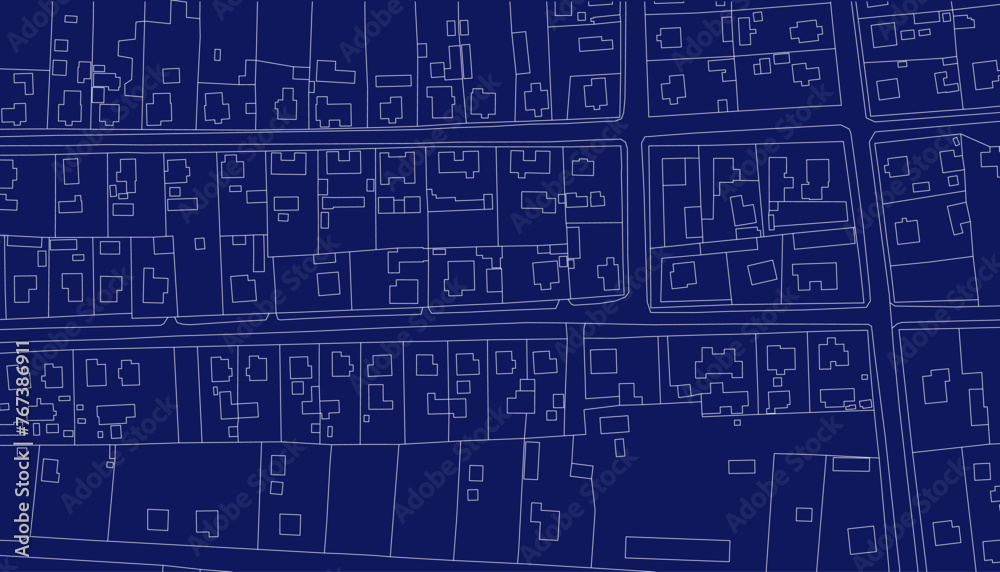 Abstract map. Urban city top view. Vector blueprint. - obrazy, fototapety, plakaty 