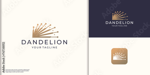 creative of dandelion floral logo design. inspiration dandelion in unique shape design concept.