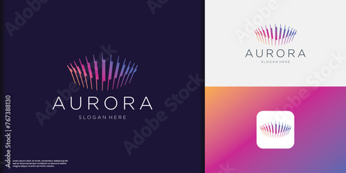 vector illustration of Aurora logo with gradient color branding design. photo