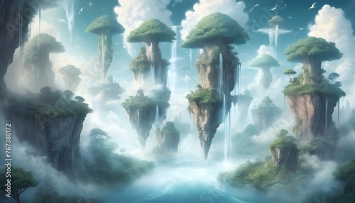 Mystical Floating Islands In The Sky Otherworldly