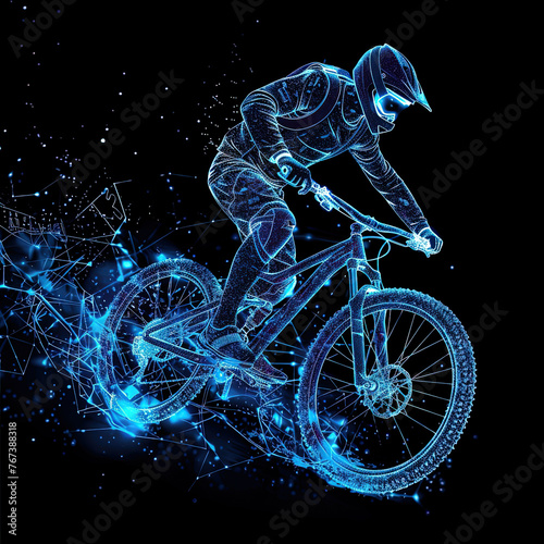 Mountain bike, downhill bike. Design of clothes, albums, notebooks. Sports banners, postcards