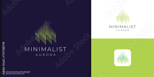 minimalist aurora logo illustration green color