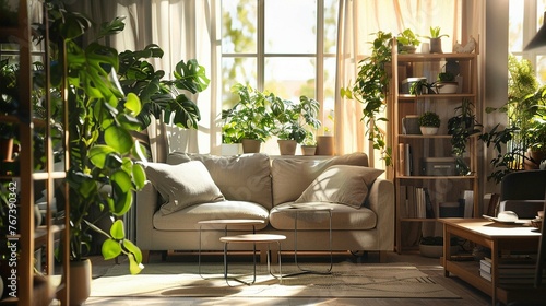 Cozy Living Room Interior with Natural Light  © Rafiqul