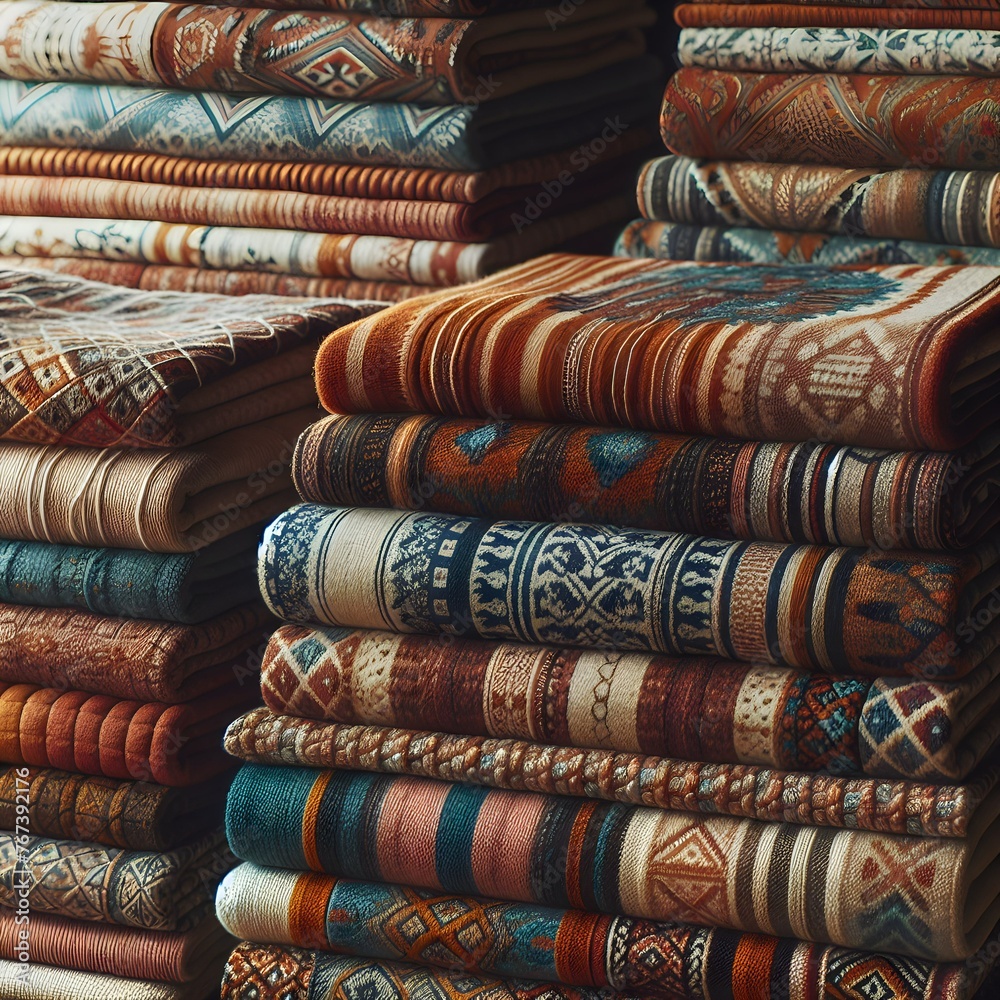 stack of colorful fabrics stack of colorful fabrics