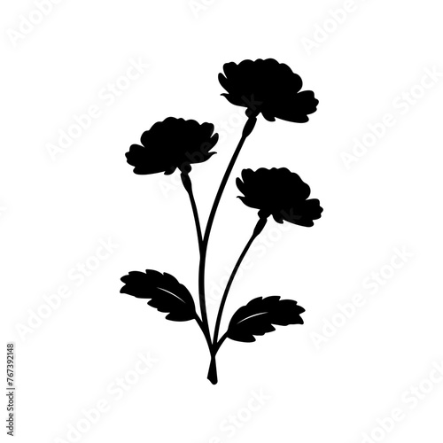 silhouette of a tuilip flower vector illustration photo