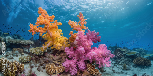 Colorful Coral Reef Teeming with Marine Life © Centric 