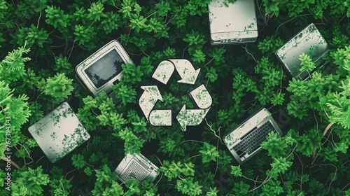 An ecological perspective on the environmental impact of digital technology, including e-waste management and resource extraction