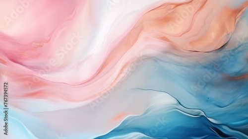 Abstract soft pastel pink blue watercolor paint marbled paper texture banner design element