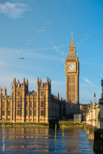 London s clock tower  called the big ben  where you can see the Houses of Parliament from the bottom of Westminster Bridge.