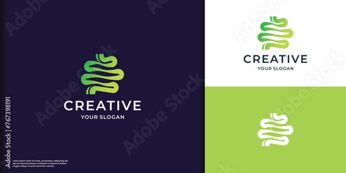 Colorful branding Healthy digestion logo vector. inspiration Intestine care human Logo