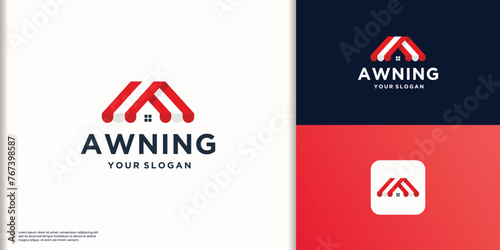 simple and modern logo awning logo design inspiration. photo