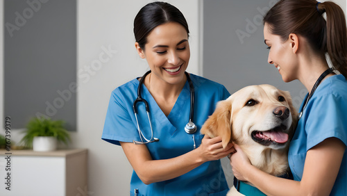 veterinarian with dog