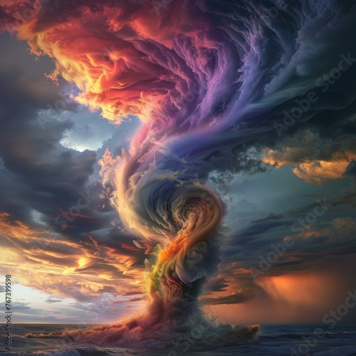Dramatic Sky Twister in a Surreal Seascape © wayne