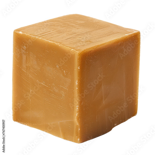 Caramel cubes isolated on transparent background