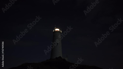 Reykjanesviti lighthouse Iceland stars at night wide shot