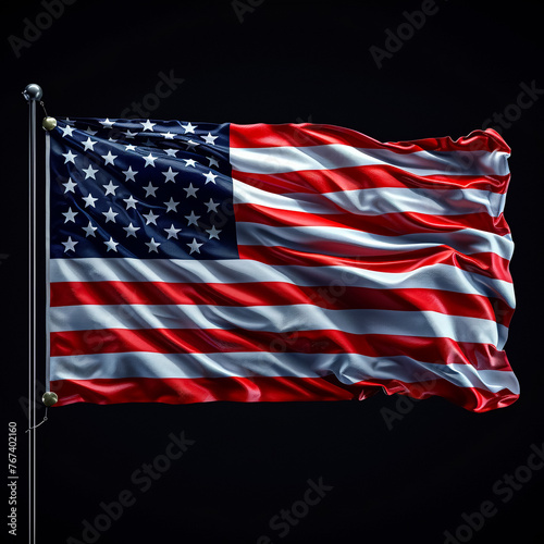 american flag waving in the wind