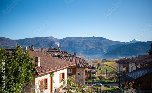 Schilderij op canvas Borgo di Rango, trento, Trentino, Itala, montagna , natale, mercatini,