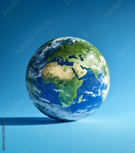 planet earth 3d blue background 