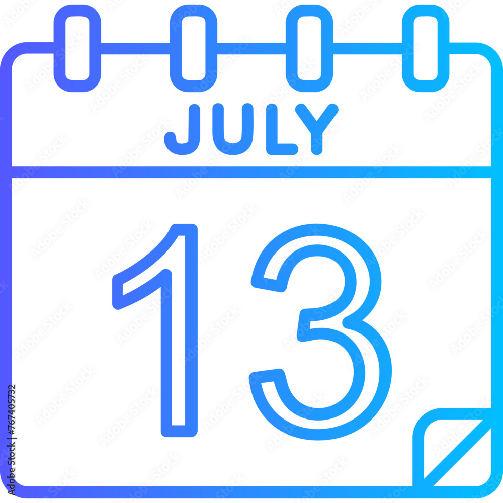13 July Vector Icon Design 13 July Vector Icon Design