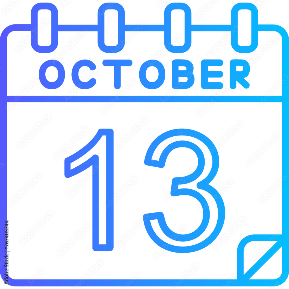 13 October Vector Icon Design 13 October Vector Icon Design