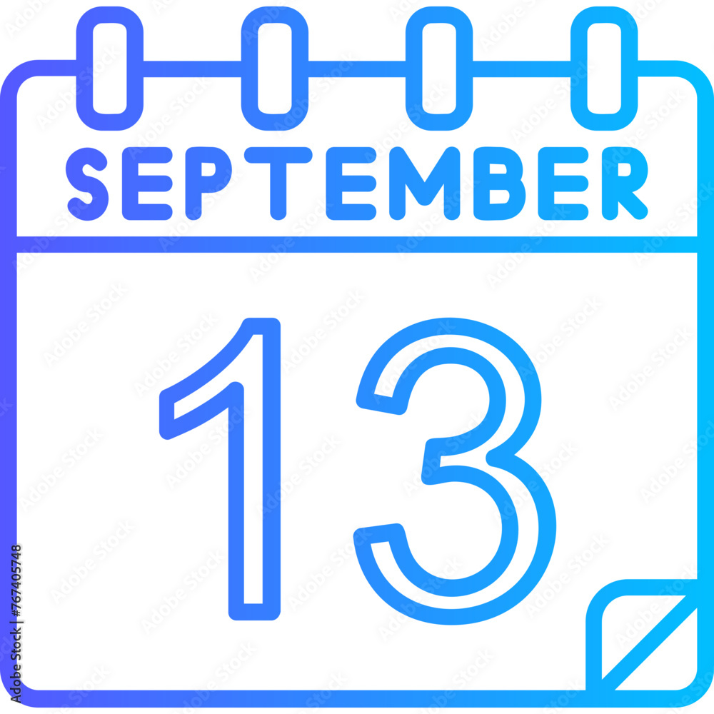 13 September Vector Icon Design 13 September Vector Icon Design