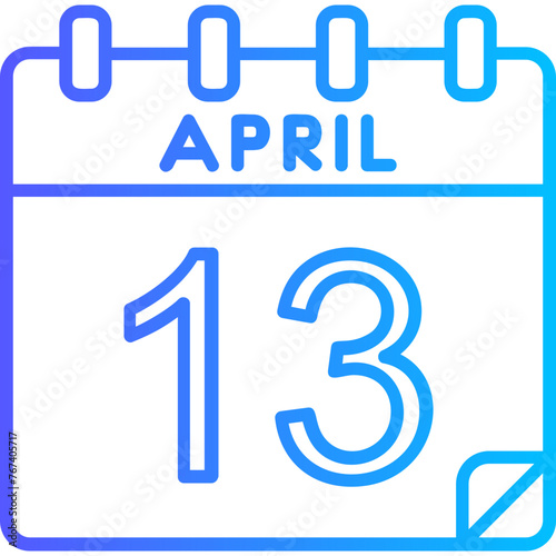 13 April Vector Icon Design